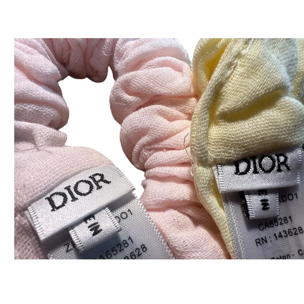 Dior Hair Scrunchies Yellow‎ & Pink Beauty GWP Cotton in Box